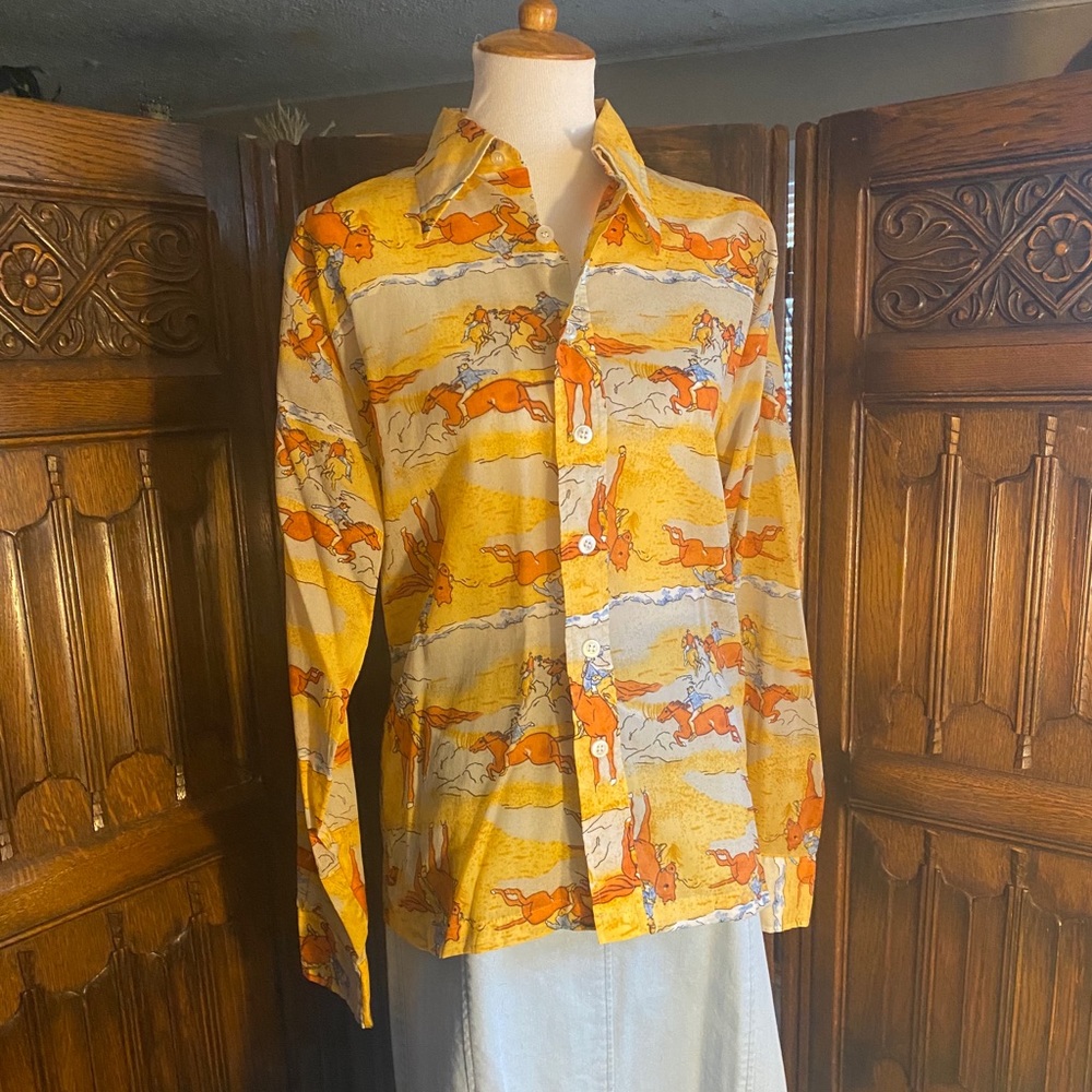 Vintage Blouse - Gitty Up Cowgirl! - Large 🐴